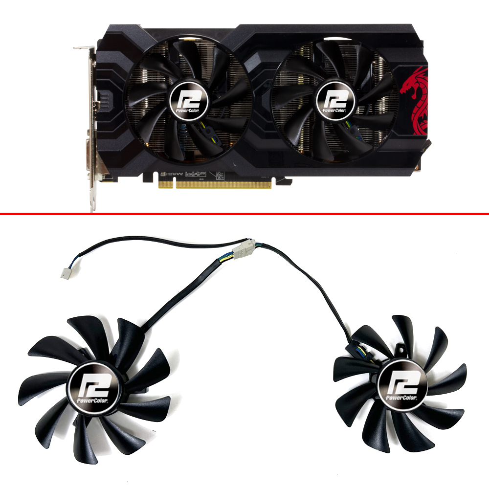 Rx 580 8Gb 2048Sp Gpu - مروحة تبريد بطاقة الفيديو ، 85