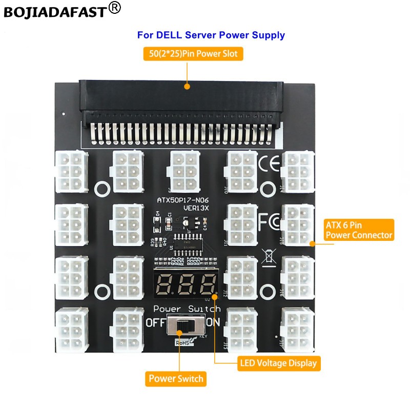 2400W Server Psu Breakout Board - لوحة توزيع طاقة الخادم بـ 17