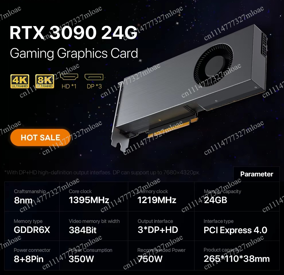 Rtx 3090 24Gb Graphics Card - بطاقة رسومات RTX 3090 DDR6X، بطاقة