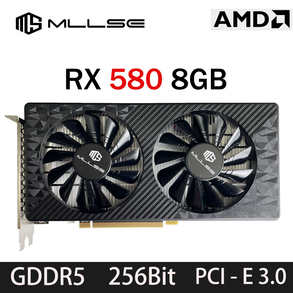 Rx 580 8Gb 2048Sp Gpu - بطاقة رسومات الألعاب MLLSE AMD RX