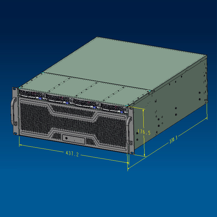 8 Gpu 4U Server Chassis - رف 4U 4bays Hotswap Server case