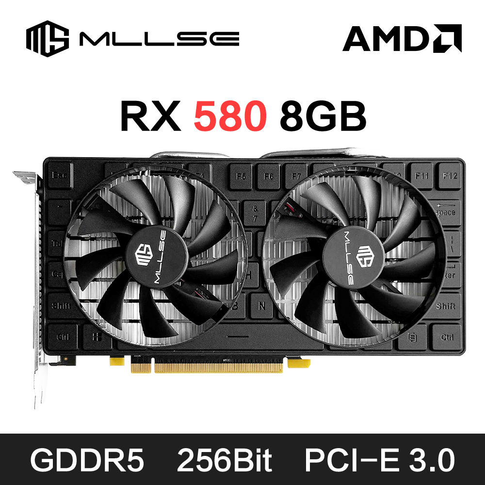 Rx 580 8Gb 2048Sp Gpu - بطاقة رسومات MLLSE AMD RX 580